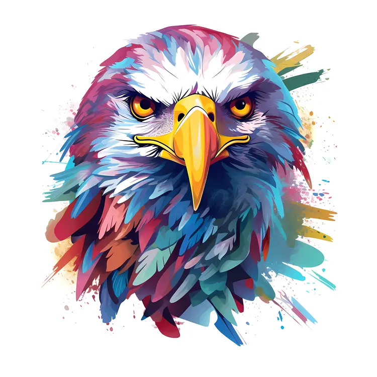 Colorful Eagle Head Illustration