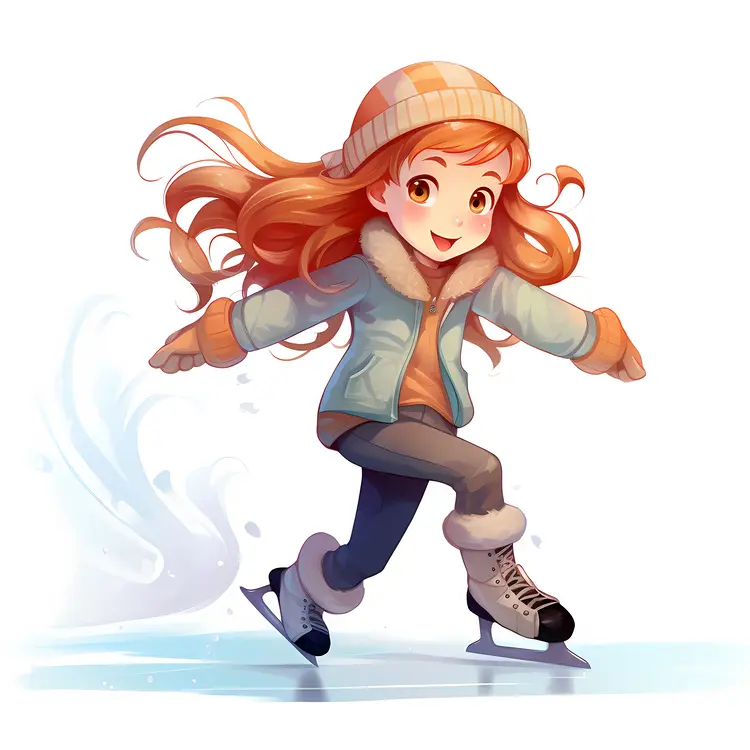 Ice Skater in Warm Outfit