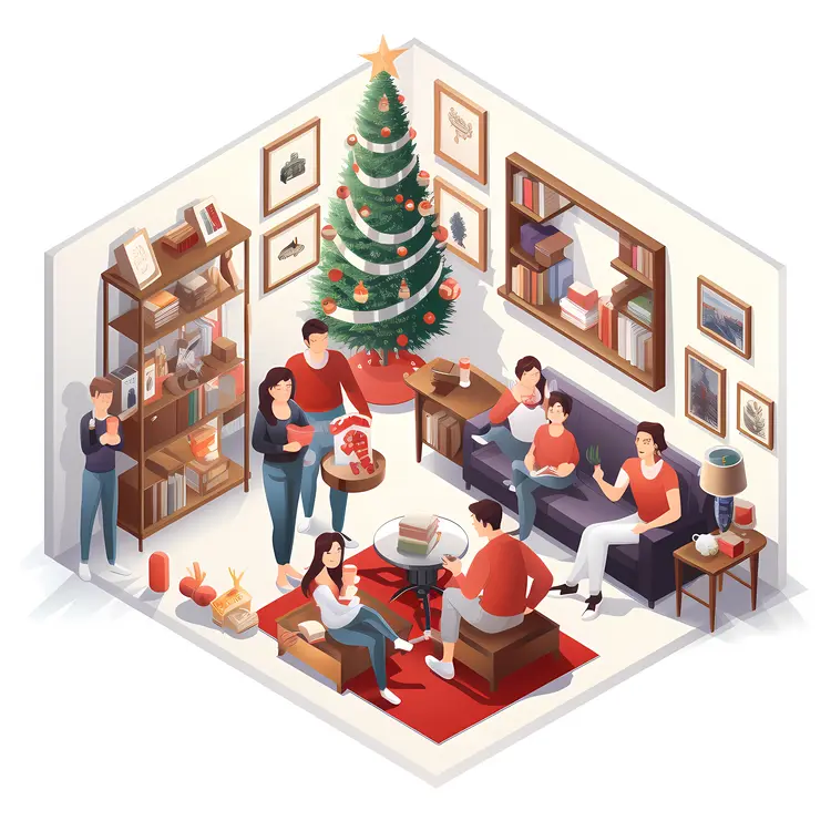 Large Family Gathering for Christmas Celebration