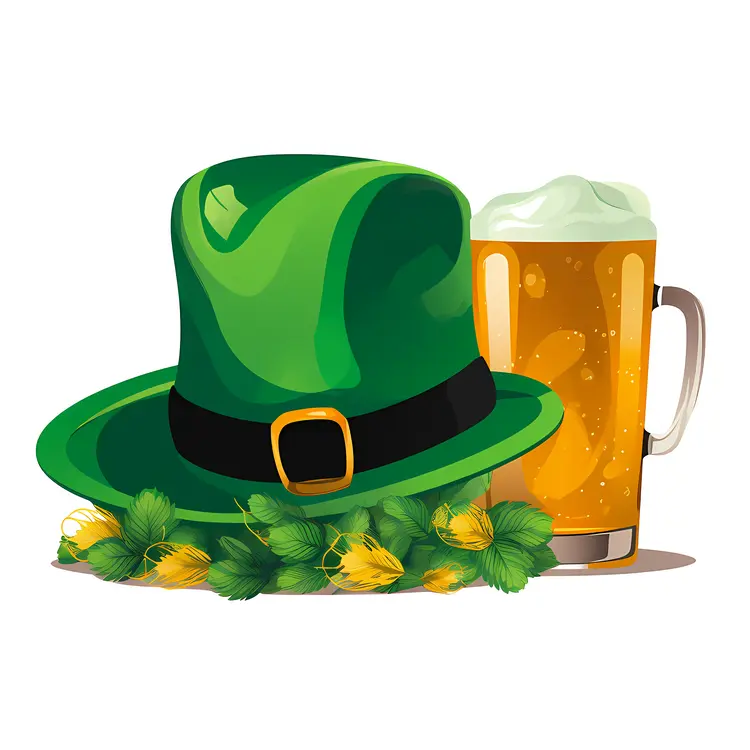Green Hat and Beer for St. Patrick's Day Celebration