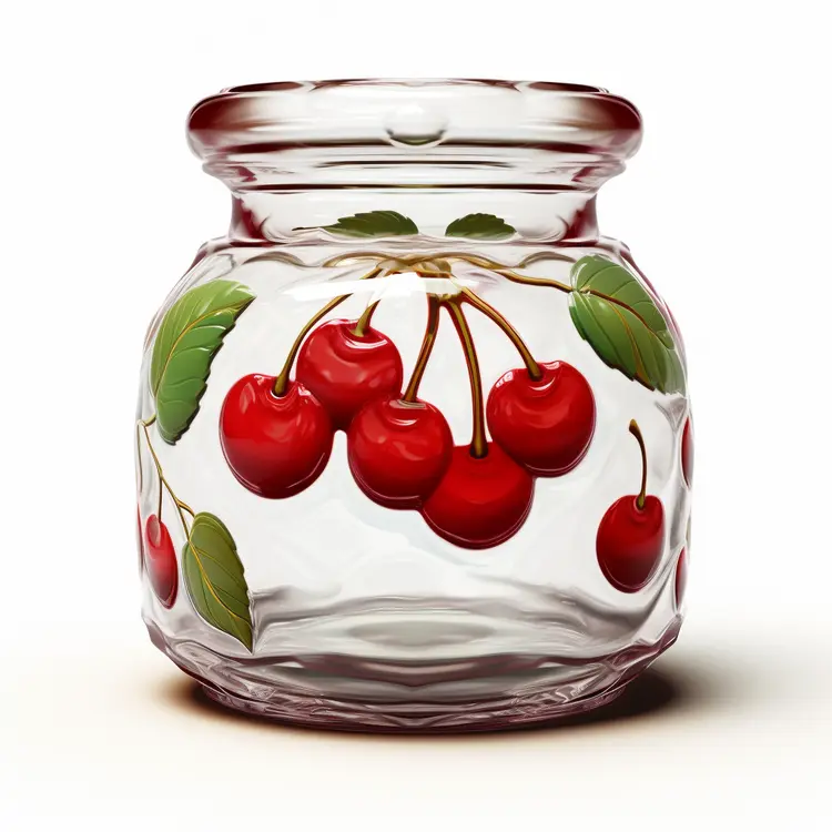 Cherry Design Glass Jar for Kitchen Storage