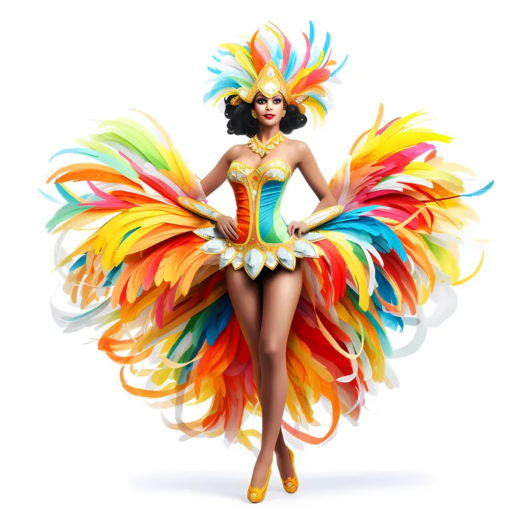 Carnival Dancer in Colorful Costume