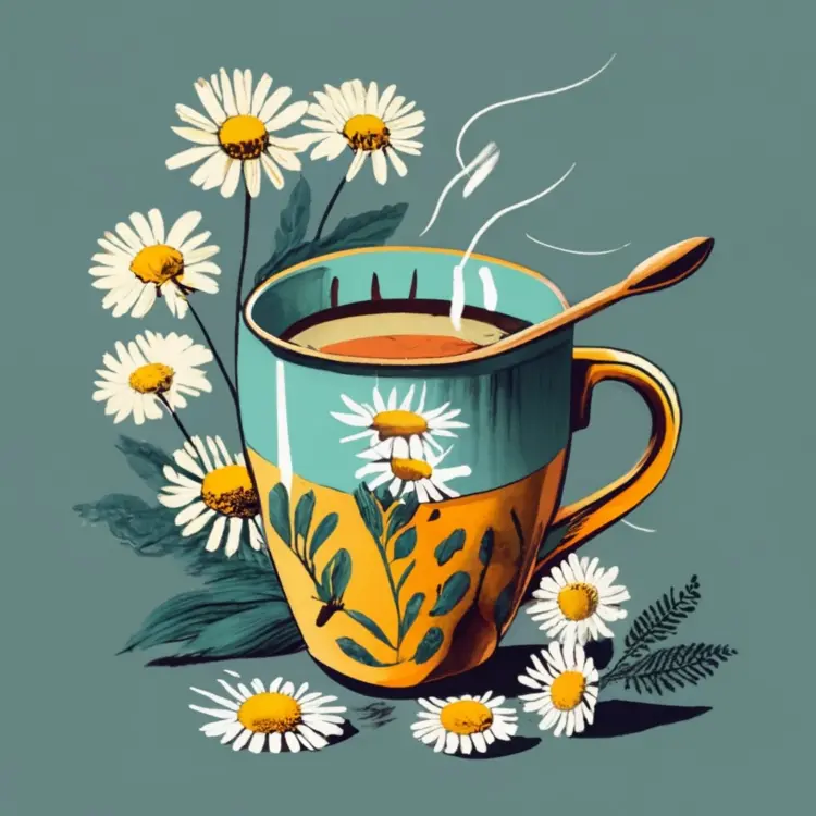 Daisies in a Decorative Cup