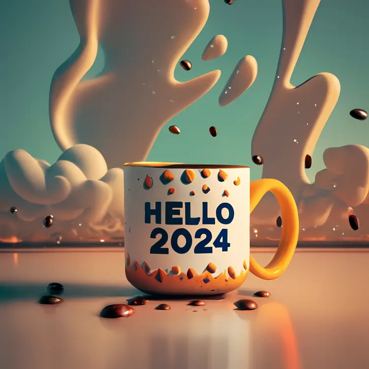 Hello 2024 Coffee Mug with Splash