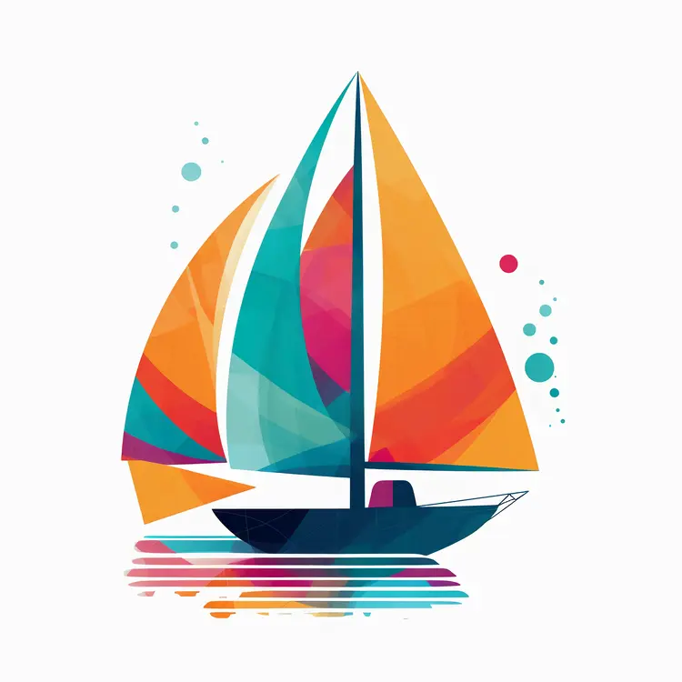 Colorful Sailboat Illustration for Summer Vacation