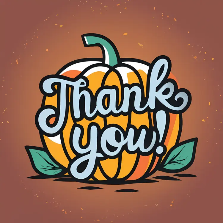 Thank You Pumpkin with Leaves