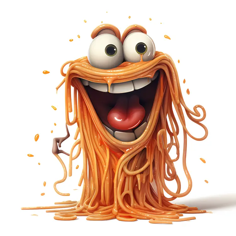 Funny Animated Spaghetti Character