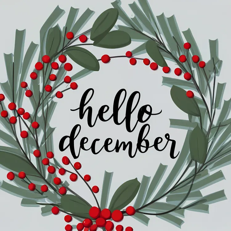 Hello December Holiday Wreath