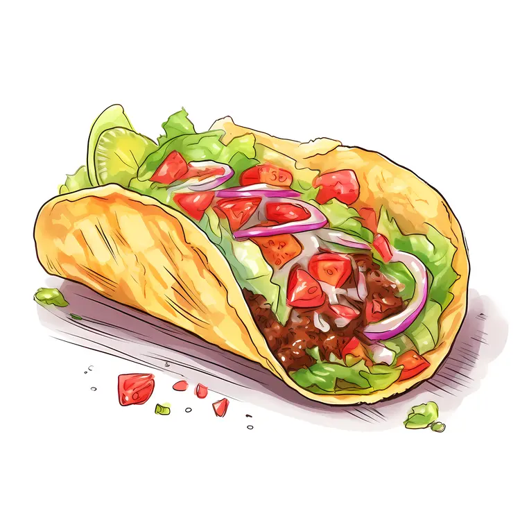 Delicious Taco with Fresh Vegetables