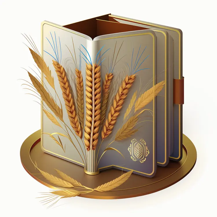 Open Book with Wheat for Thanksgiving Concept