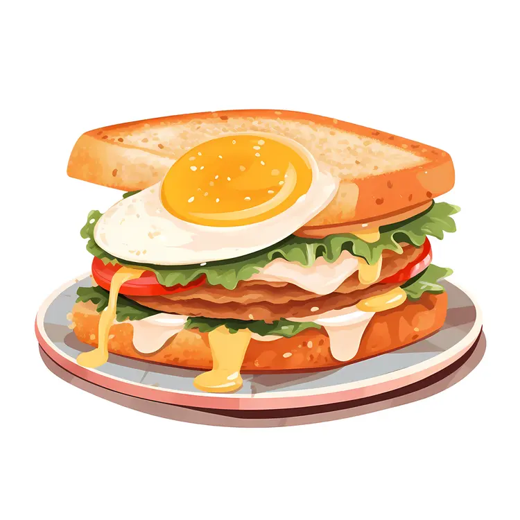 Delicious Sandwich with Egg for Breakfast