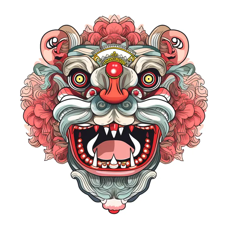 Fierce Lion Mask Illustration