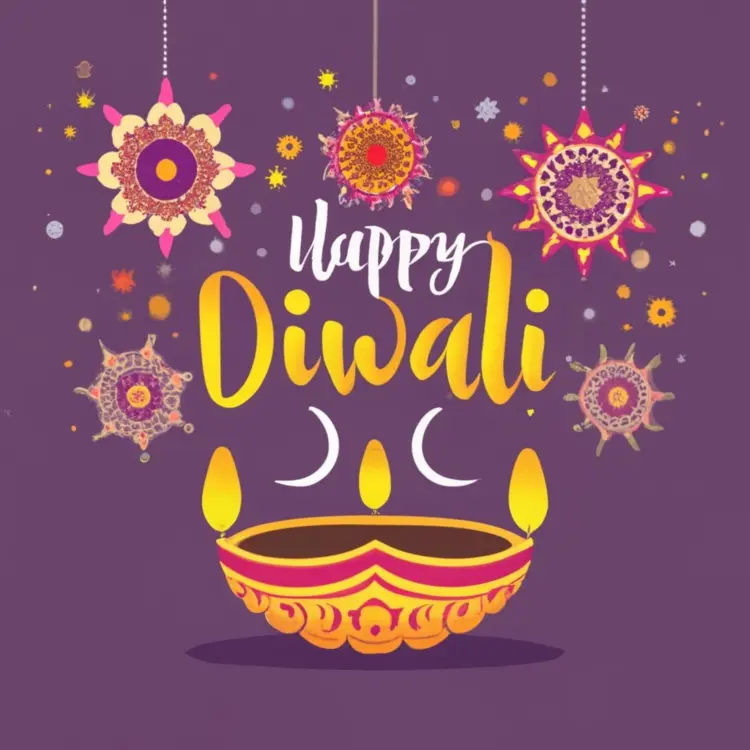 Happy Diwali with Hanging Decorations