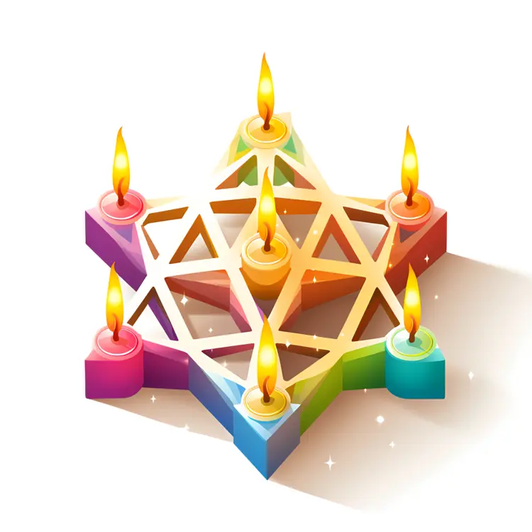 Colorful Geometric Star Candles