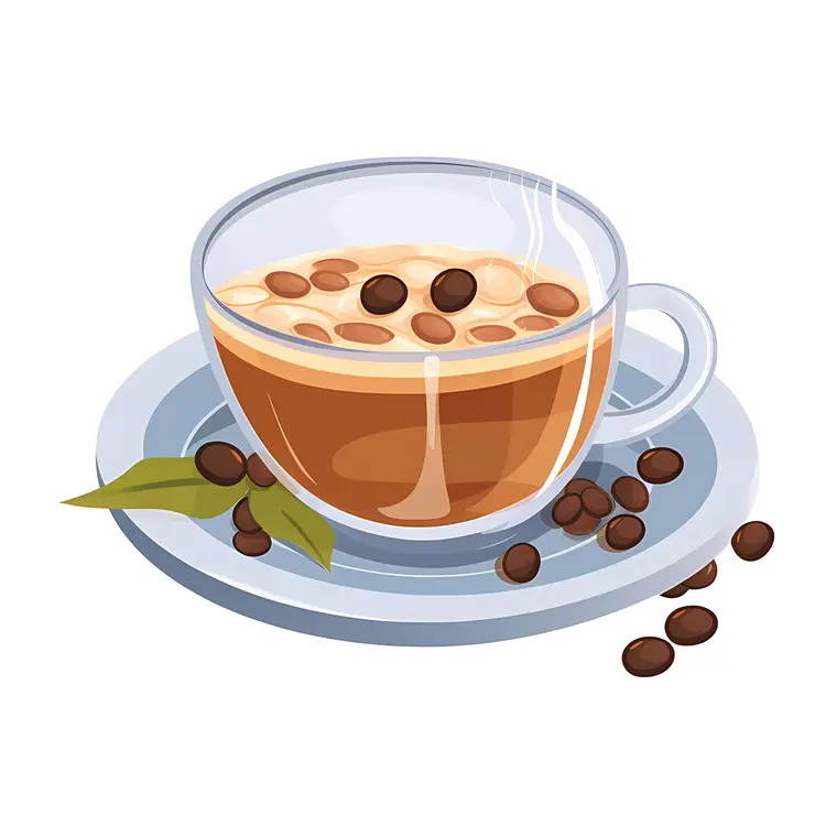 Coffee Cup with Beans Illustration