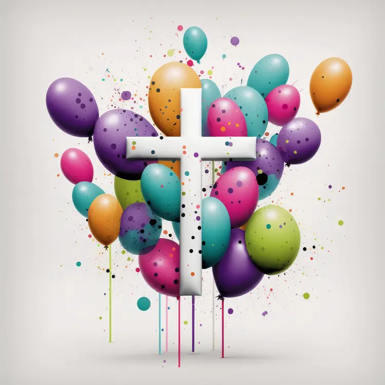 Colorful Balloons with Cross