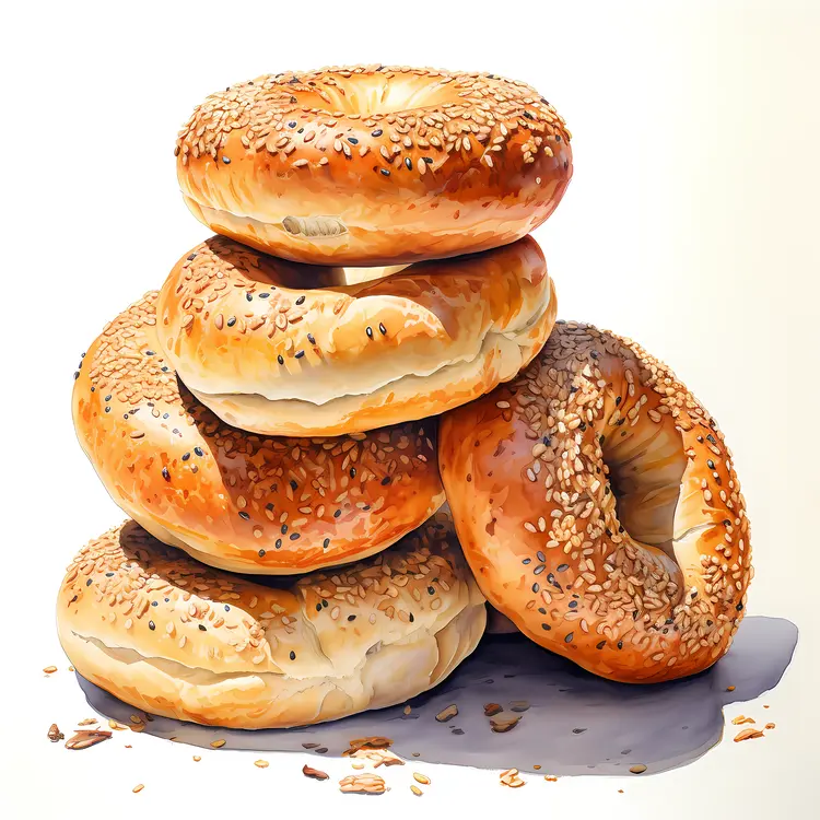 Stacked Sesame Bagels