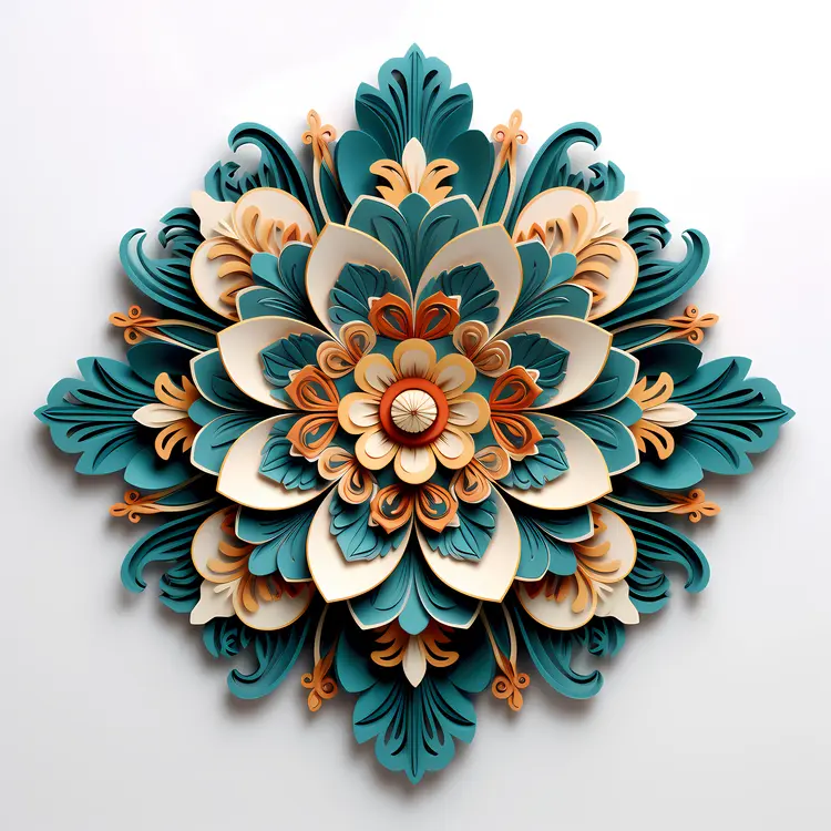 Colorful Mandala Art with Blue and Beige Tones