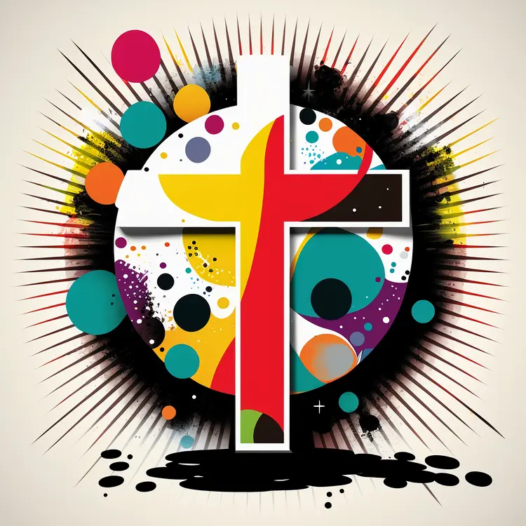 Polka Dot Colorful Cross