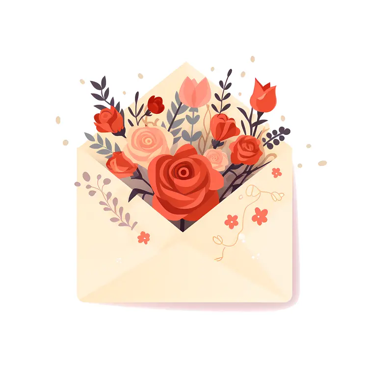 Elegant Floral Envelope Illustration