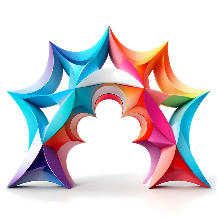 Geometric Star Arch with Rainbow Colors