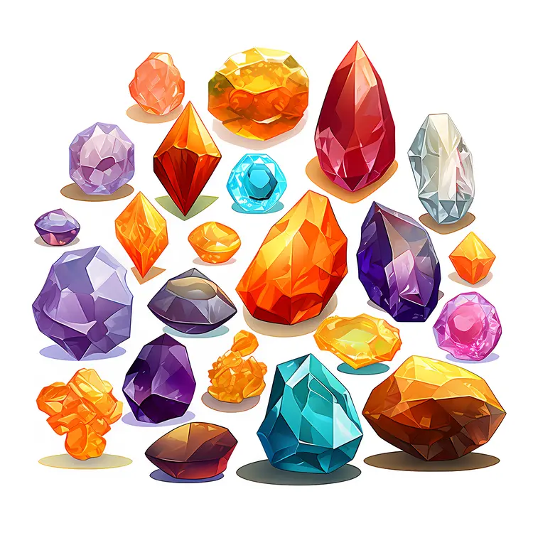 Assorted Gems in Different Colors