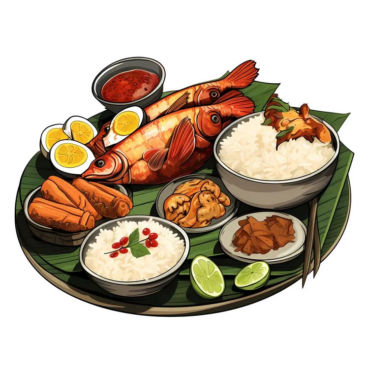 Fish and Rice with Egg and Soup
