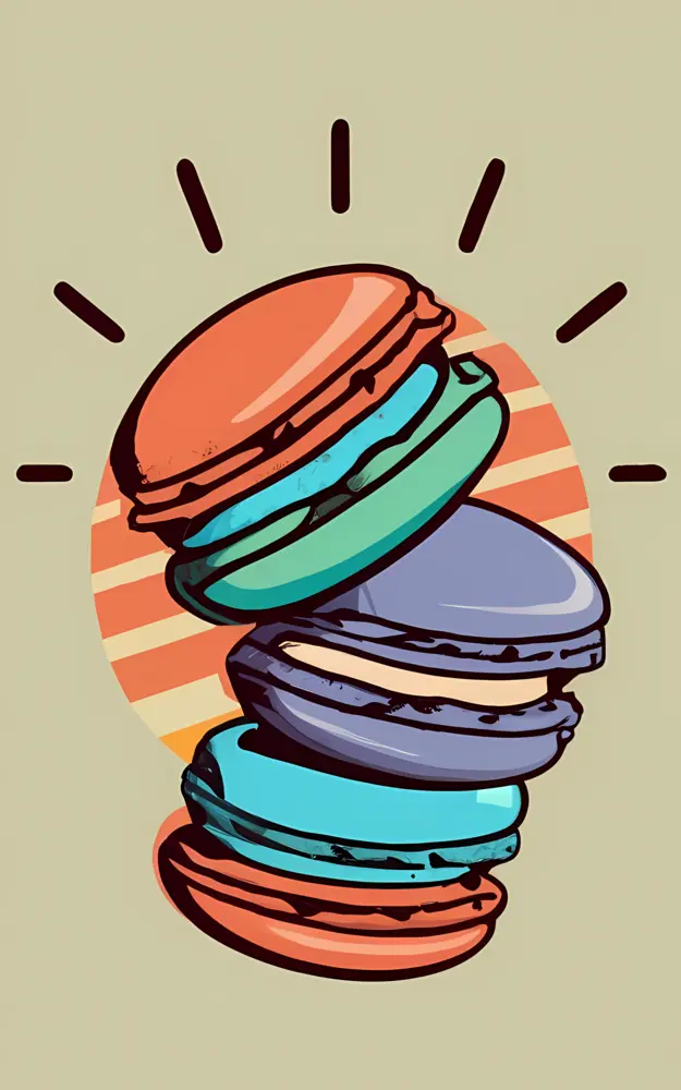 Colorful Macarons Stack Illustration