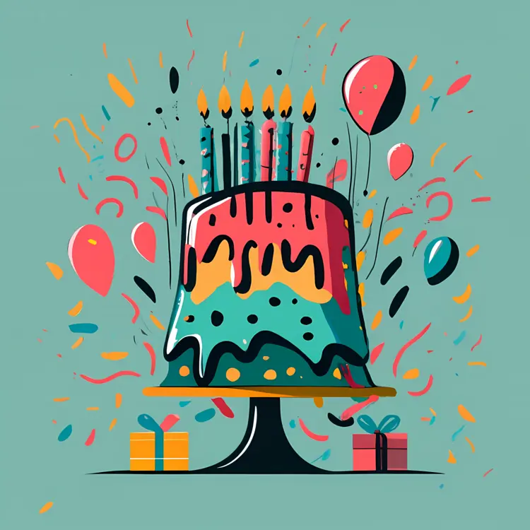 Fun Birthday Cake with Candles