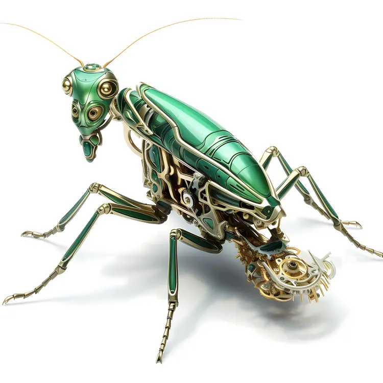 Intricate Mechanical Praying Mantis