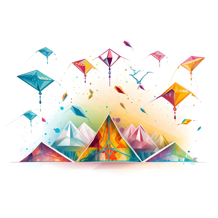 Colorful Kites Flying in the Sky