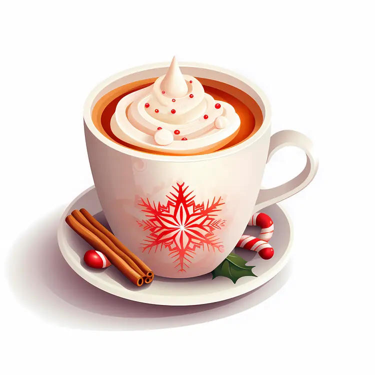 Cup of Hot Drink with Whipped Cream and Cinnamon