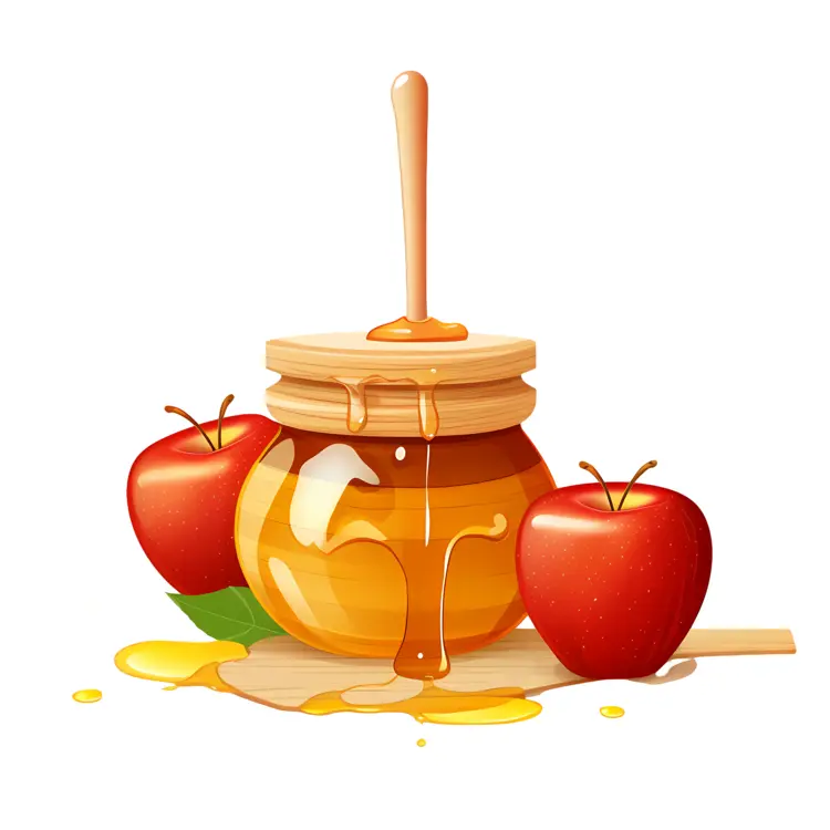 Honey Jar with Two Apples