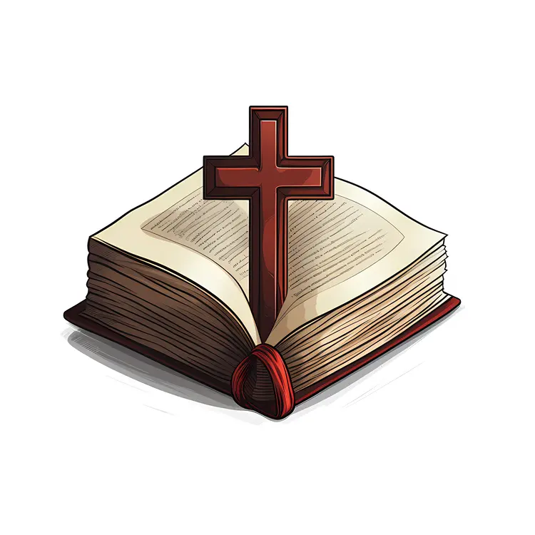 Simple Cross on an Open Bible
