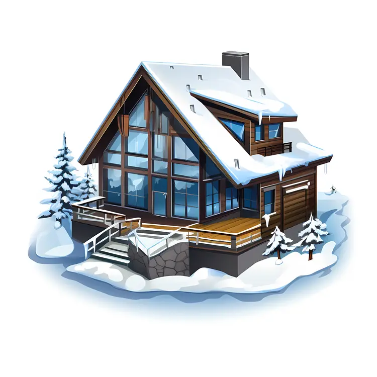 Snowy Winter House