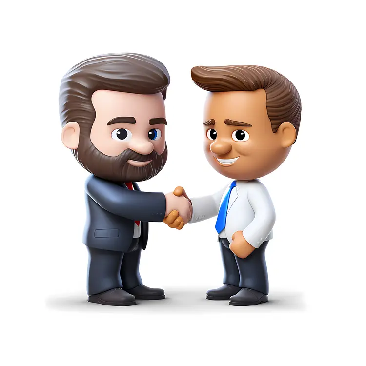 Business Handshake Cartoon Illustration