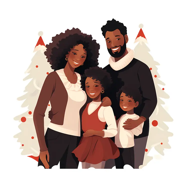 Happy Family Celebrating Christmas