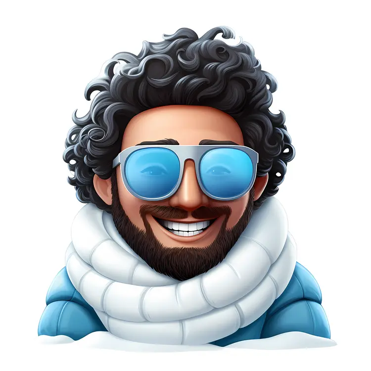 Man with Sunglasses and Curly Hair