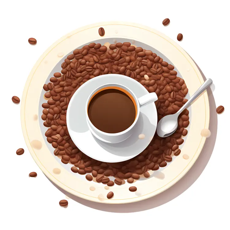 Coffee Beans and Cup with Spoon