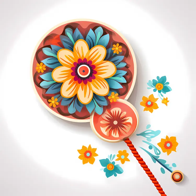 Colorful Floral Drum with Decorative Flowers