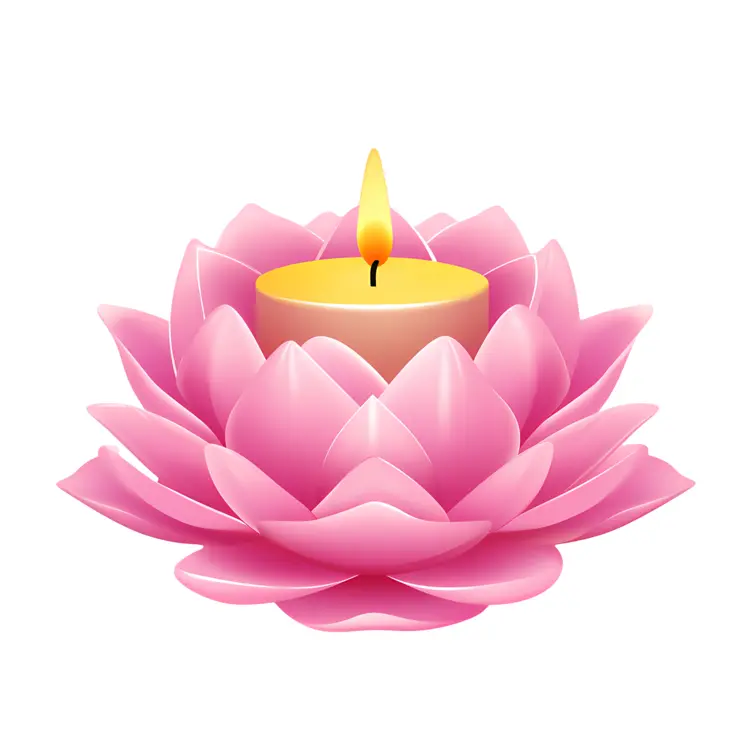 Pink Flower Candle