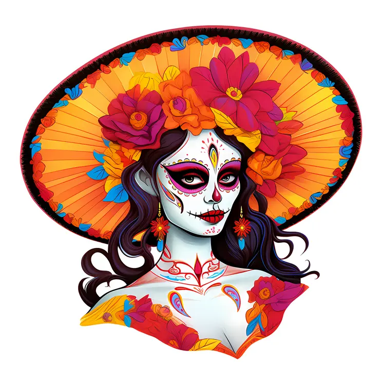 Colorful Sugar Skull for Day of the Dead Celebration