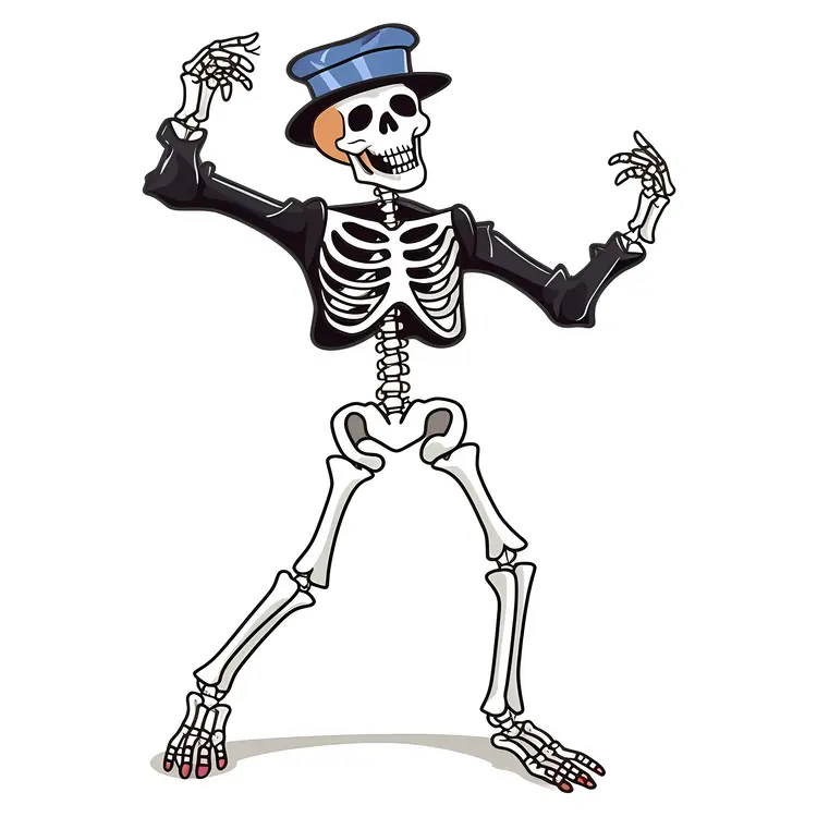 Dancing Skeleton with Blue Hat