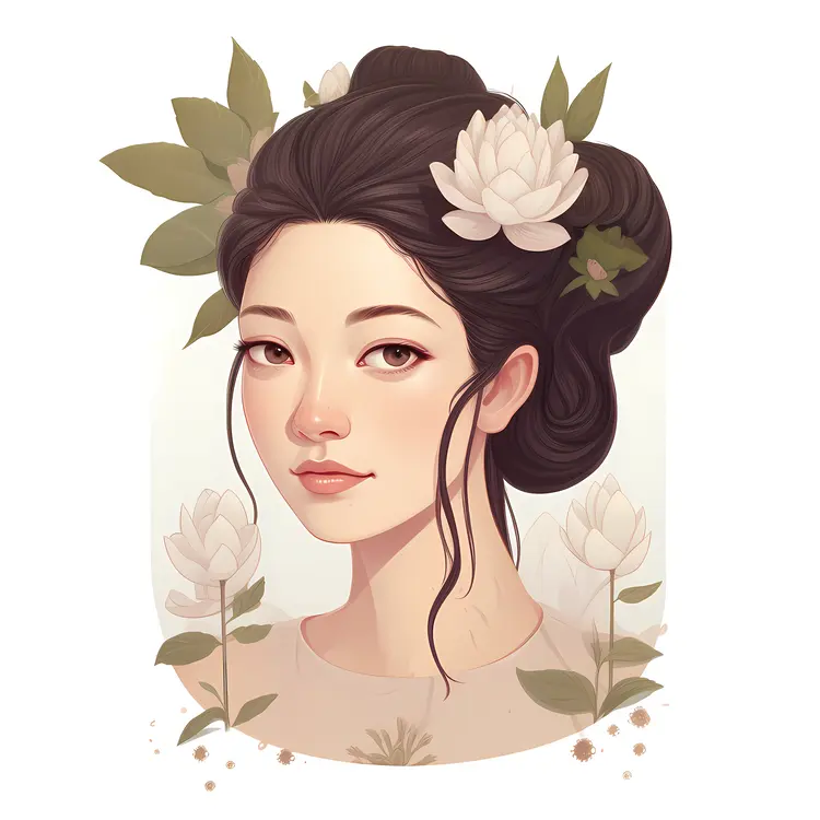 Lovely Woman with Flower Crown