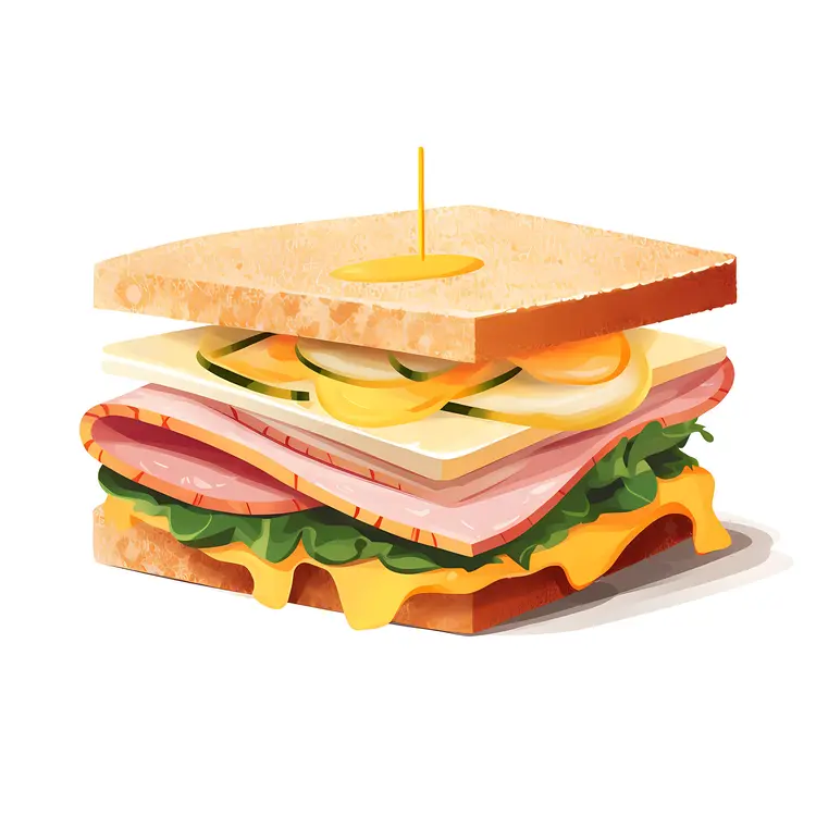 Stacked Ham and Cheese Sandwich