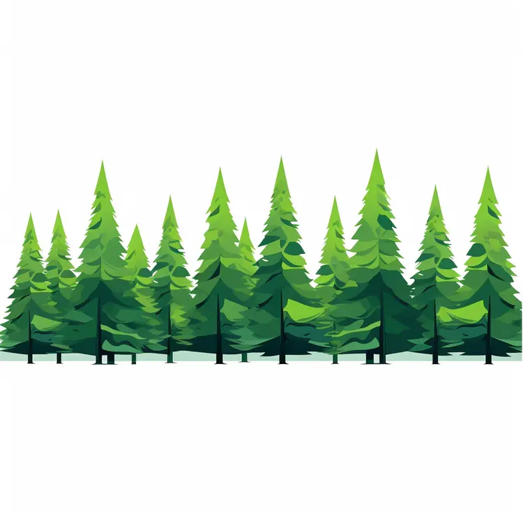 Green Pine Trees in Forest