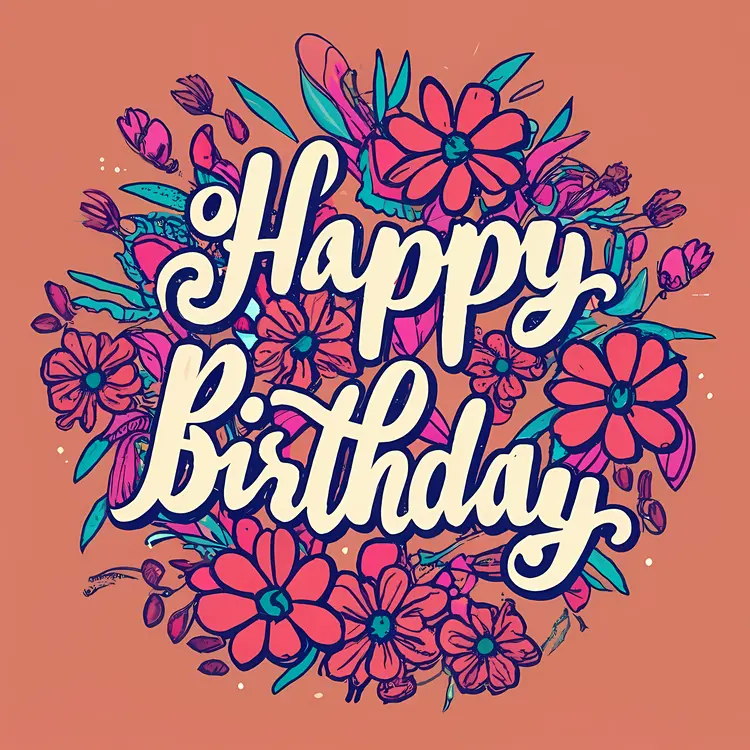 Happy Birthday Floral Greeting Card
