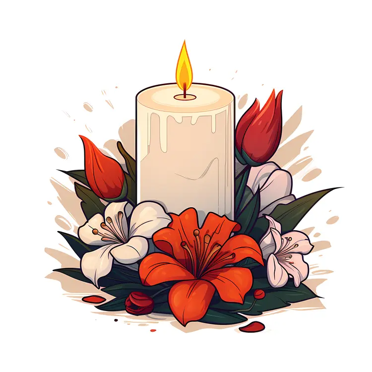 Serene Candle with Lilies