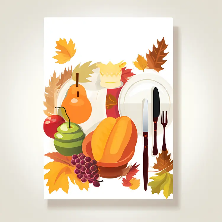 Autumn Fruits and Cutlery Decoration