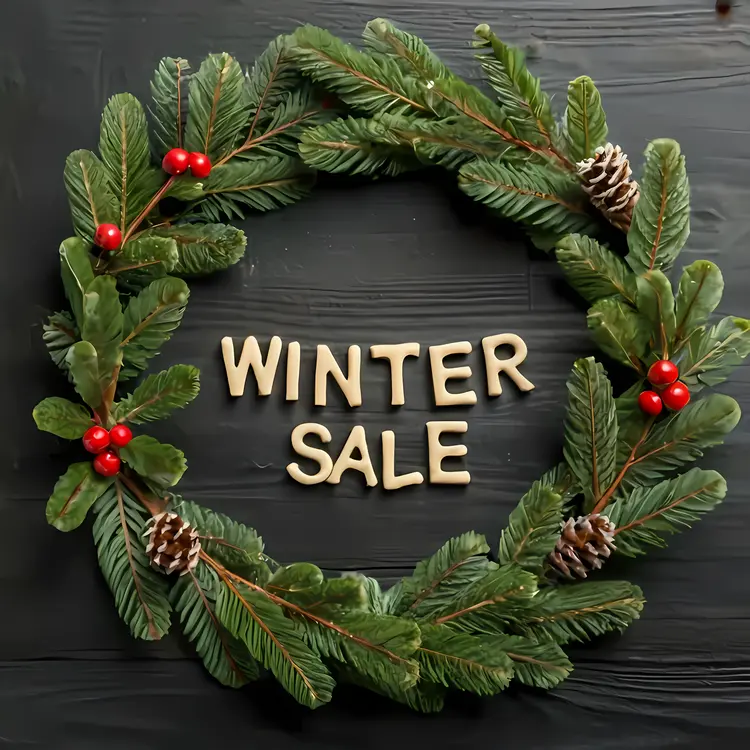 Winter Sale with Christmas Wreath